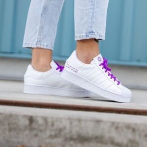 Adidas Originals Superstar Bold Lifestyle Sneakers White Purple FY0129 Size 8